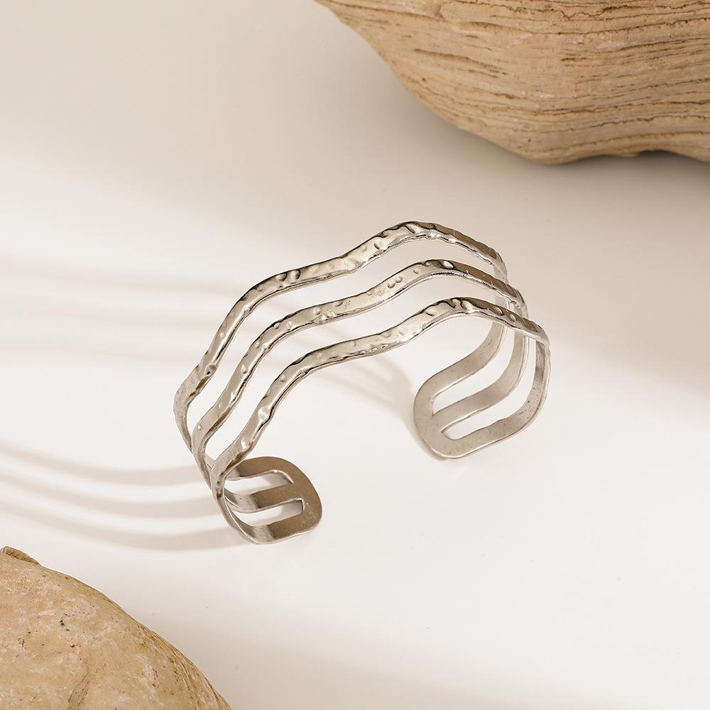 Элегантный Европейско-Американский Многослойный Золотой Браслет из Титановой Стали для Женщин