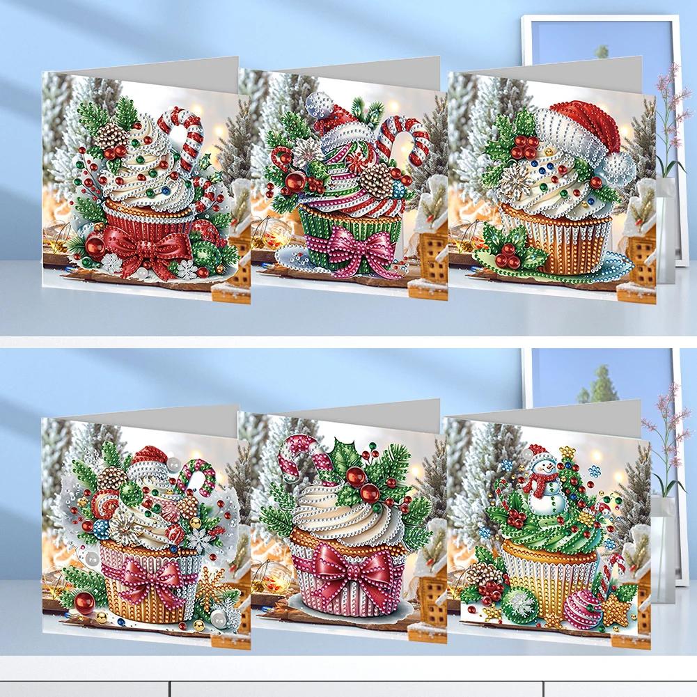 6/12PC DIY Diamond Painting Greeting Card Set Diamond Art Greeting Cards Diamond Art Handmade Congratulations Card Festival Gift