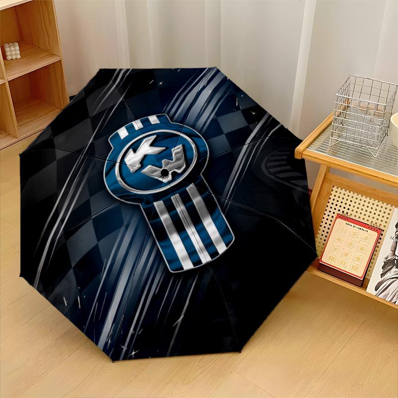 Kenworth Print 8?Ribs Automatic Umbrella Wind Resistant Lightweight Folding Umbrella For Outdoor Travel
