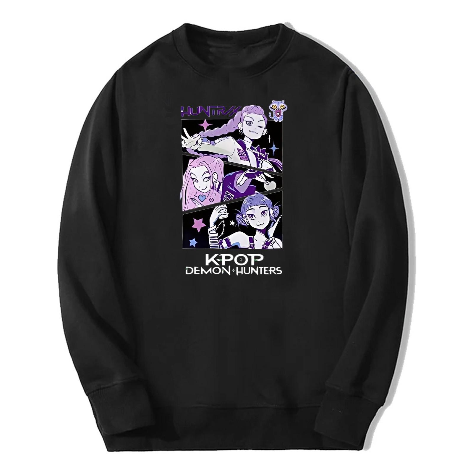 

Unisex Fashion Women s Fashion Long Sleeve Loose Printed Round Neck Sweatshirt Tops L чёрный