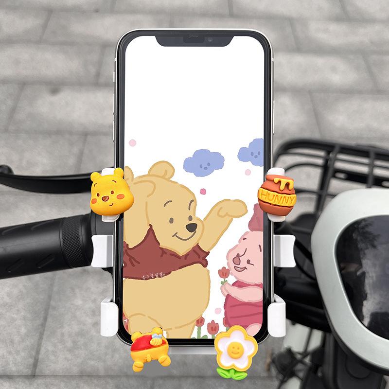 Cute Cartoon Shockproof Phone Holder for Bikes and Electric Vehicles - Ideal for Navigation and Delivery Riders