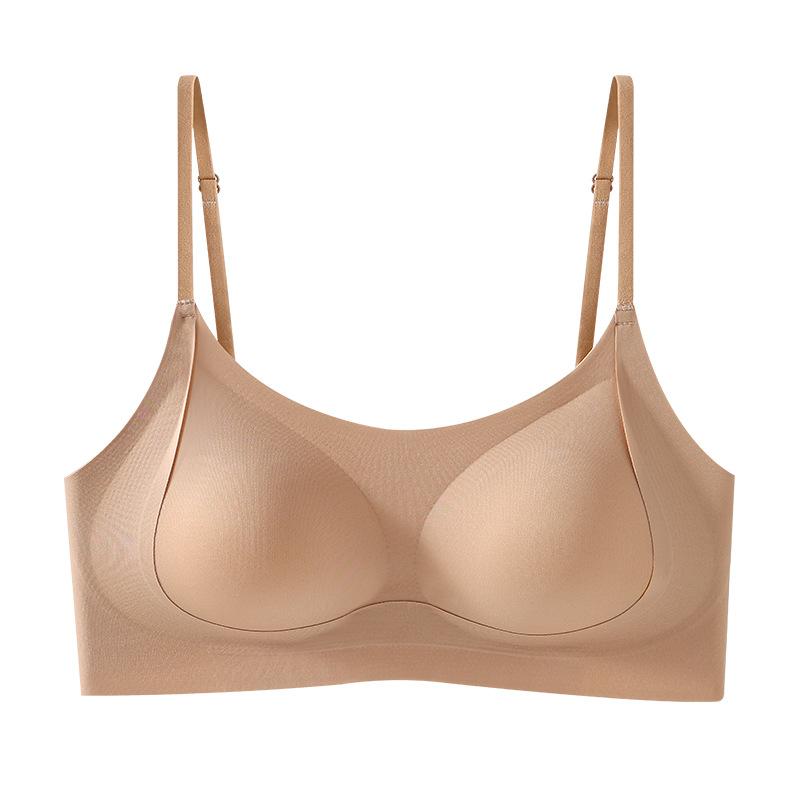 Traceless thin shoulder straps gather and massage inner cup, thin and cool in summer, beautiful back, widened lower lying vest, bra cover