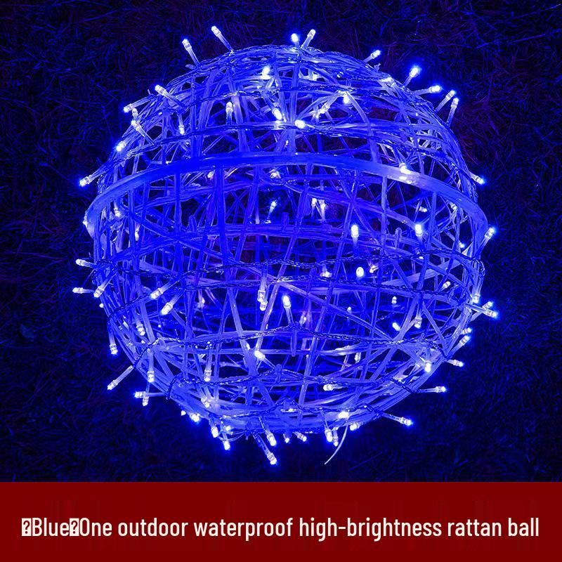 Outdoor Waterproof LED Rattan Ball String Lights for Tree Decoration - Flashing Holiday Lighting for Christmas and Spring Festival