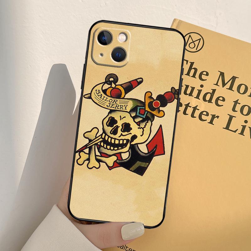 Sailor Retro Art Case For iPhone 16 15 14 Pro Max Plus 13 12 11 Pro Max Mini Phone Cover