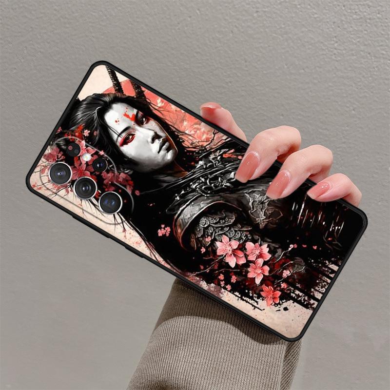 Samurai Warrior Geisha Phone Case For Samsung Galaxy S25 S23 S30 S21 S20 FE S24 S22 Ultra Note 10 20 Plus Silicone Cover lite