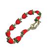 Korean Style Red Strawberry Splicing Bracelet, Girly Cute Sweet Fresh Premium Spring Summer Jewelry Accessories