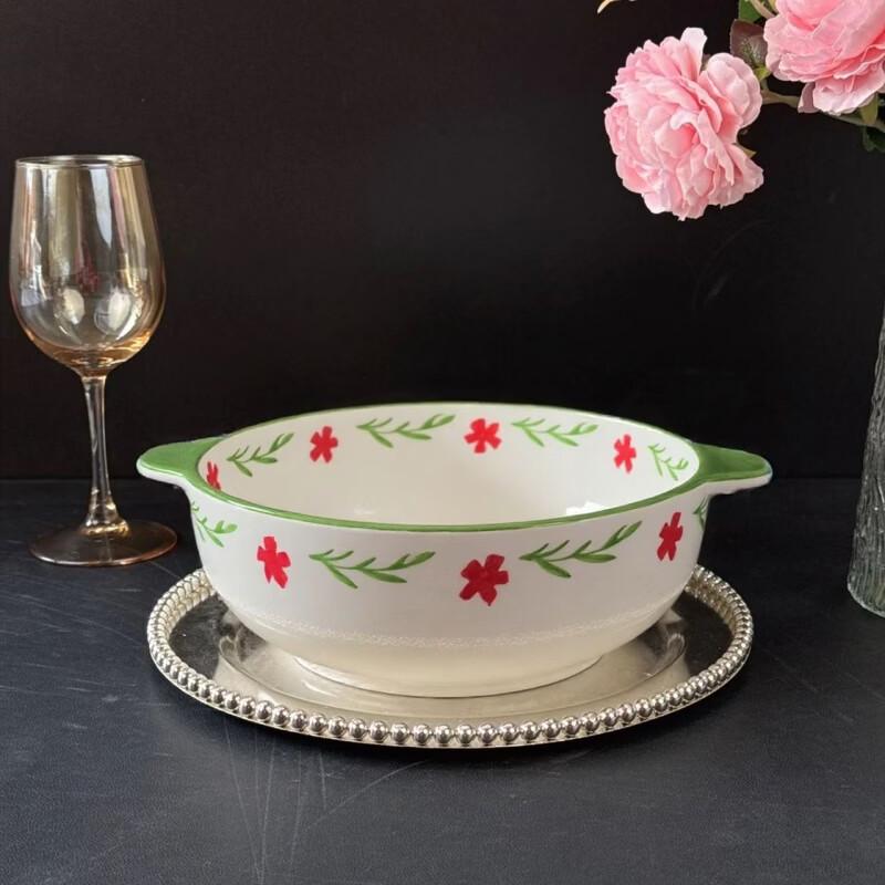 Non-slip Anti-scald Ceramic Double-Ear Soup Bowl