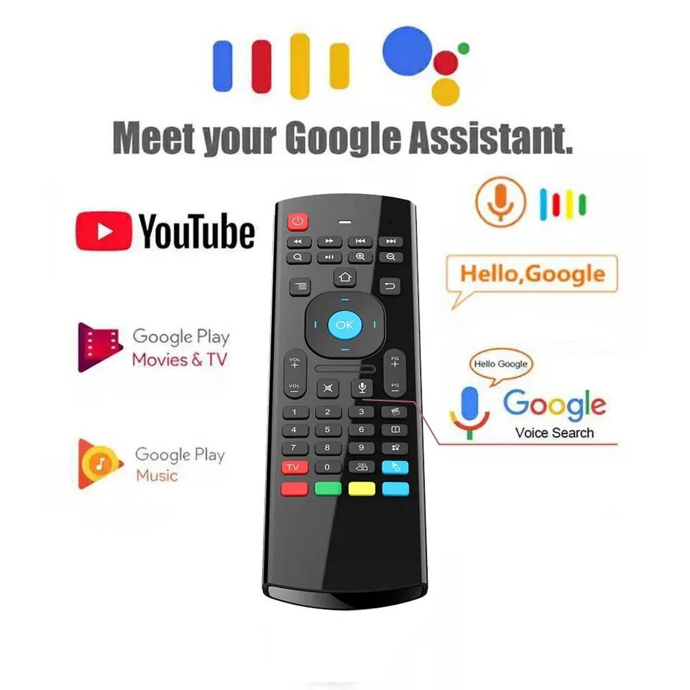 Backlit Remote Control Air Mouse Wireless Mini Keyboard Gyroscope 2.4GHz IR Learning Voice Assistant For Android Smart TV Box