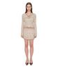 TOOMUCHTAX Floral Motif Layered Skirt Beige