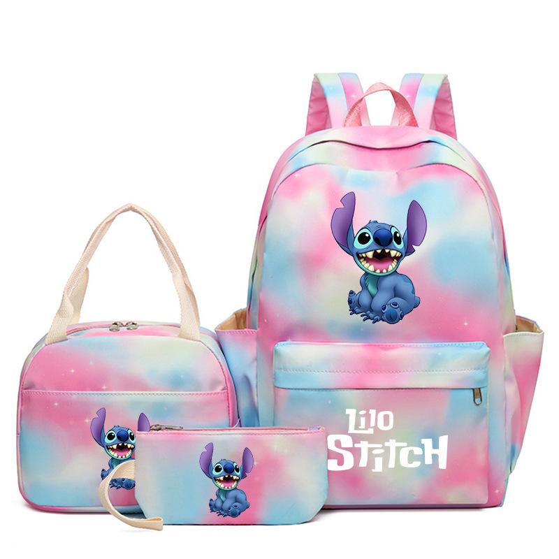 Cartoon Animation Schoolbag Large Capacity Primary And Secondary School Students Backpack Meal Bag Pencil Bag Three-Piece Set