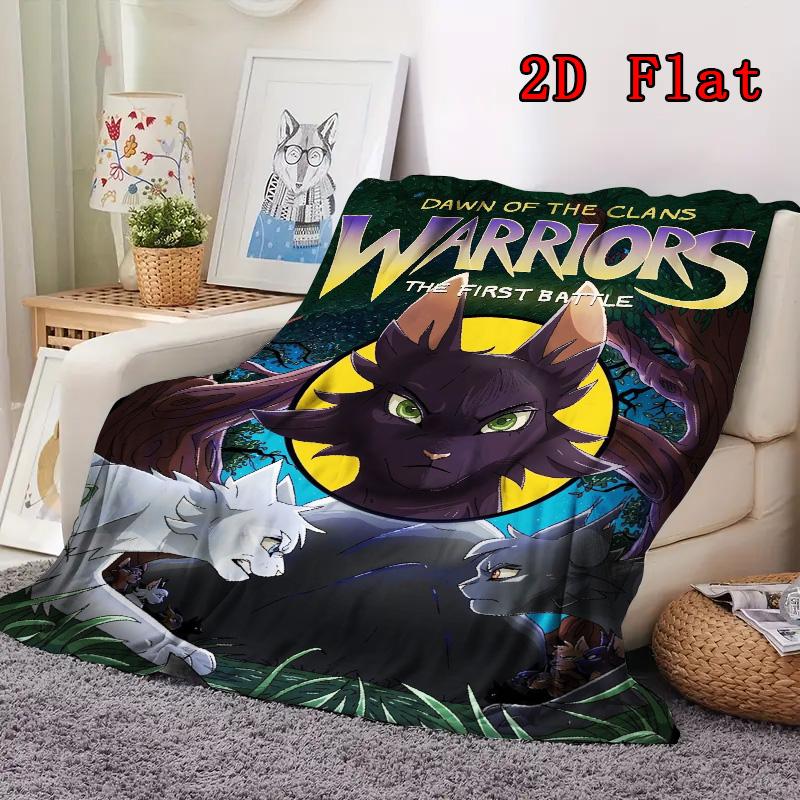 Warrior Cats 2D Flat Pattern Flannel Blanket High Quality All Seasons Warmth and Comfort Perfect for Christmas Gifts.SMT0917579