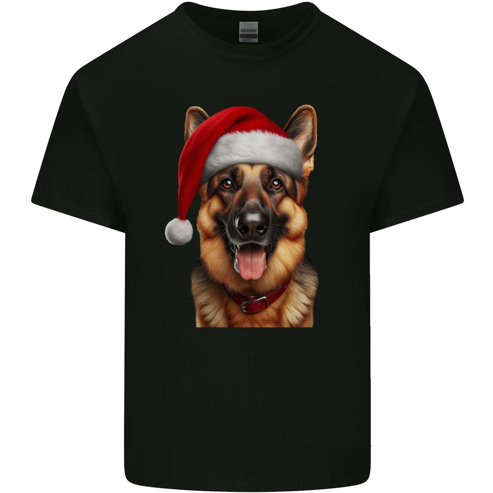 

Christmas German Shepherd Xmas Dog Alsatian Mens Light Cotton T-Shirt L