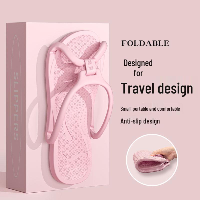 Non-Slip Foldable Travel Slippers for Couples - Lightweight, Indoor Use, Perfect for Hotels and Home, Men & Women