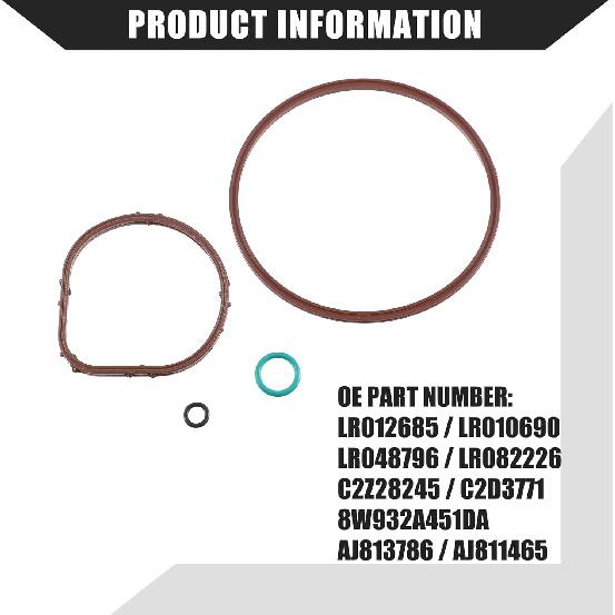 Engine / 5.0L Vacuum Pump Seal Kit for Land Rover Discovery 2017-2020/3.0L Vacuum Pump Gaskets for Jaguar F-Pace 2017-2020 / Elasticity/Fluororubber