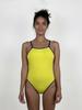 Solteu Navy Yellow Women'S One-Piece Reversible Single Tie-Back Swimsuit