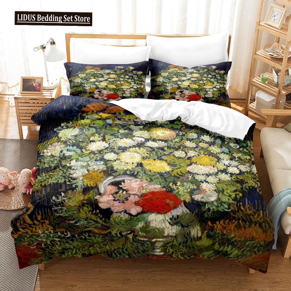 Almond Blossom By Van Gogh Duvet Cover Set Floral Flower Bedding Set For Girl Nordic Comforter Cover Queen King Size Bedding Set