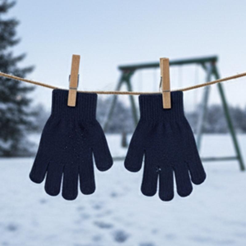 1 Paar Dehnbare Baby-Strickhandschuhe Bequemes Strickgewebe Weiche Thermische Winter-Handbekleidung Für Kinder 4+8T