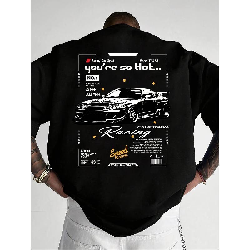 Simple and Stylish Versatile Loose Casual Men s Car Print Short Sleeve Shirt S