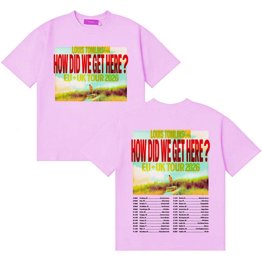 2026 Rapper Louis Tomlinson How Die We Get Here Gothic Comfort Tops Summer Y2K TShirt Oversized Vintage Crewneck Loose Tee Shirt