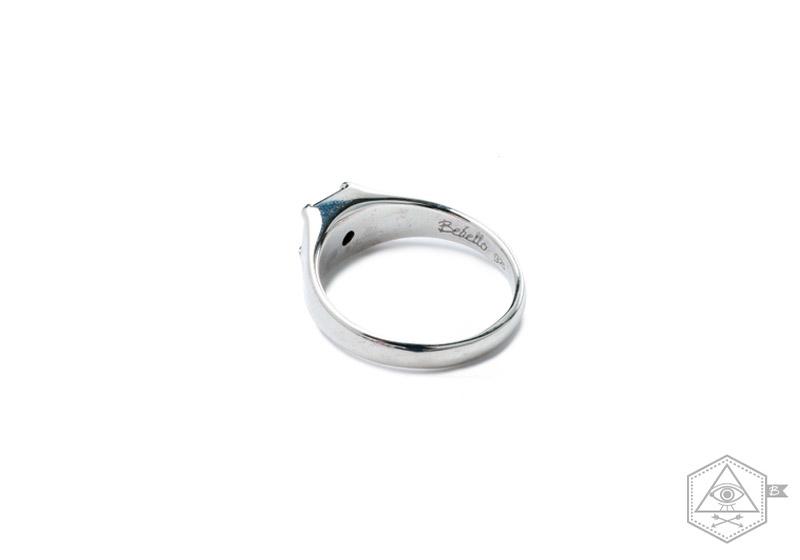 Bebello [Bs-379] 925 Silver Black Cubic Pinky Ring