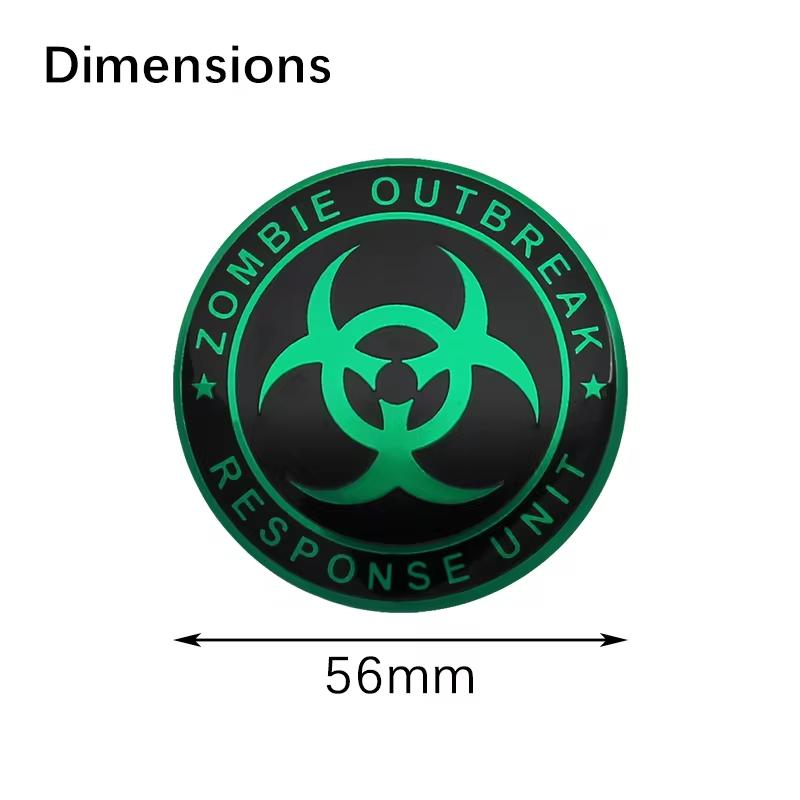 4PCS 56MM 60MM Zombie Outbreak Emblem Wheel Center Hub Cap Car Rims Dust-proof Cover Hubcaps Sticker Auto Styling Accessories