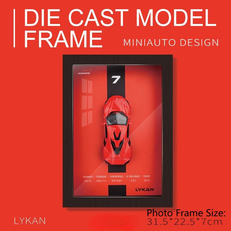 1:32 Scale Car Model Toy 3D Frame Sound Light Pull Back Doors Opened Car Ornament Decoration Painting Boy's Birthday Gifts