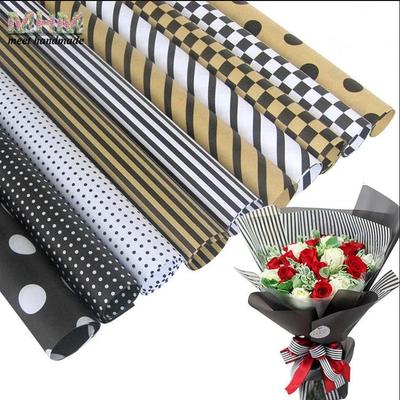 20 piezas Papel de Regalo de Navidad – Hojas Rayadas Kraft para Empaquetado de Ramo para Arreglos Florales, Envoltura de Ramo de Flores Hecho a Mano, Proveedor de Floristería