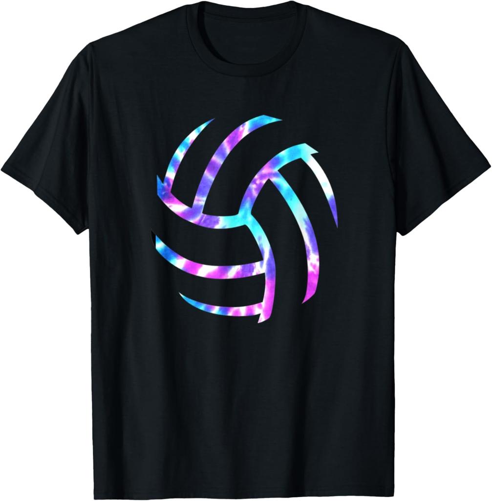Volleyball Outline Blue Purple Tie Dye Look Great Gift Teens T-Shirt