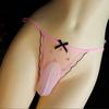Large Size Men Sissy Lingerie Sheer Lace Thong Panties Ball Pouch G-String Underpant Lace Up Low Waist Brief Gay Night Clubwear