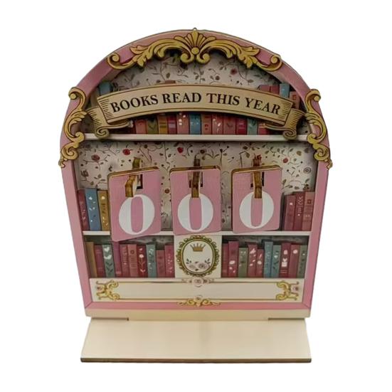Yousheng Buch Dieses Jahr Gelesen Zähler Holz Leseziel Herausforderungs-Tracker mit Zahlenschildern Bücherregal Dekoration Buchliebhaber Bücherwurm Geschenk