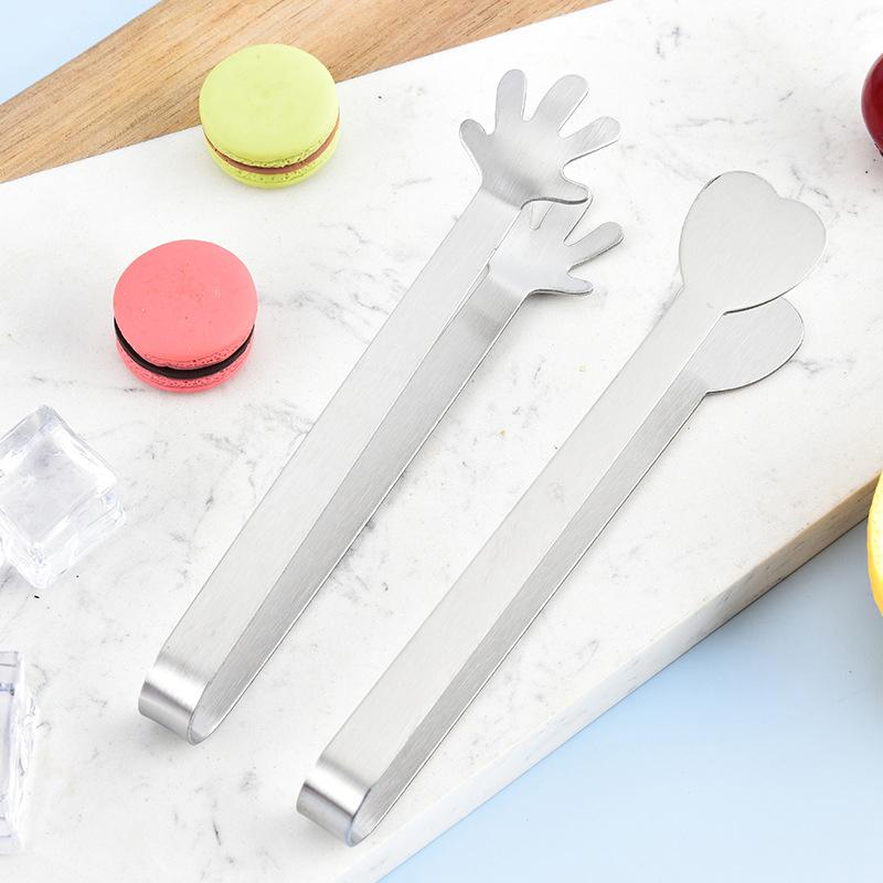 Heart Shaped Mini Tongs - Stainless Steel Small Tongs For Serving Food, Cooking, Appetizers, Ice Cubes, Fruits, And Sugar