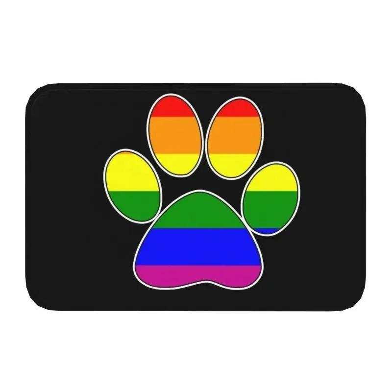 Colorful Dog Paw Pattern Welcome Entrance Door Mat Non Slip Rugs for Bedroom Decor Home Living Room Decoration Kitchen Floor Mat
