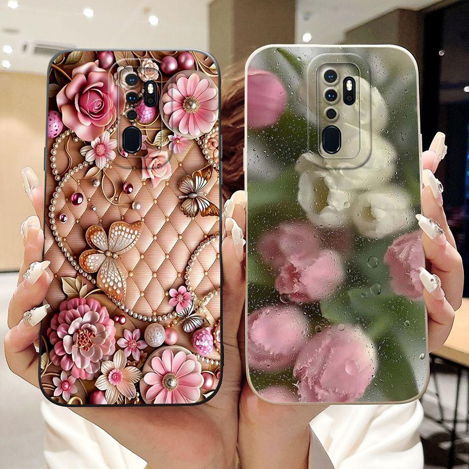 Case For OPPO A9 2020 Cover A5 2020 Coque CPH1937 CPH1959 Capa Fashion Flower Painted Shockproof Bumper For OPPO A11 A11X Fundas