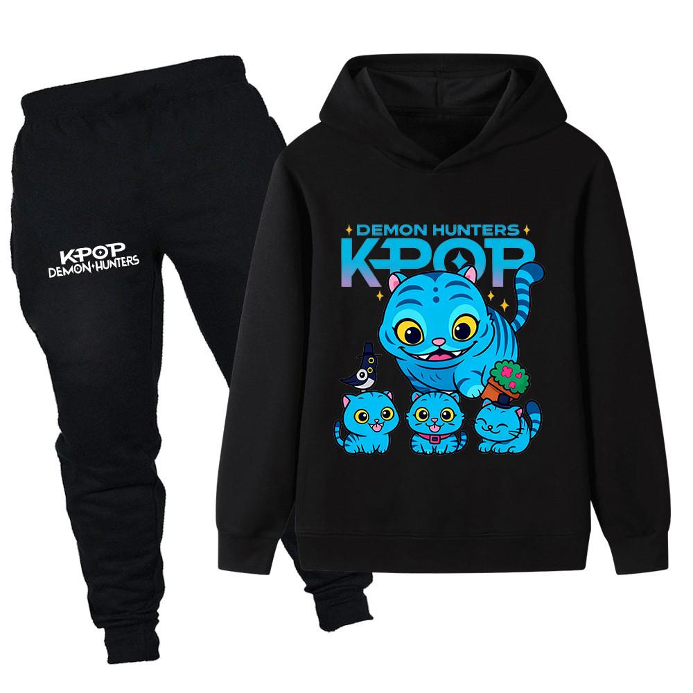 

PB1234 Детский Мальчики Девочки K-pop Мира Зои Руми Дерпи Принт Толстовка с Длинными Рукавами Брюки Штаны Комплекты Одежды 100cm чёрный