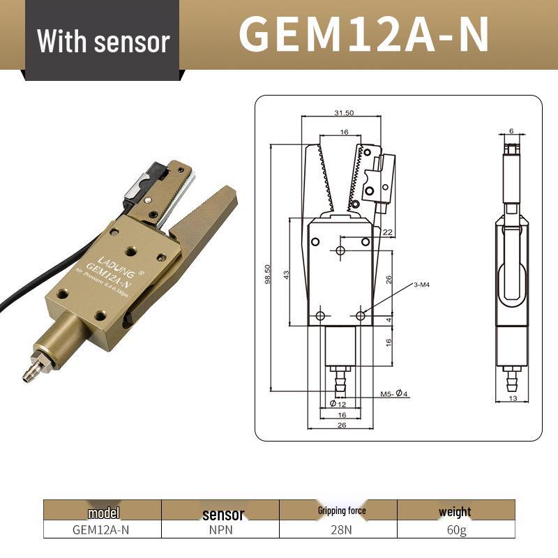 Mini Pneumatic Two-Finger Robotic Gripper Claw GE0812 Portable
