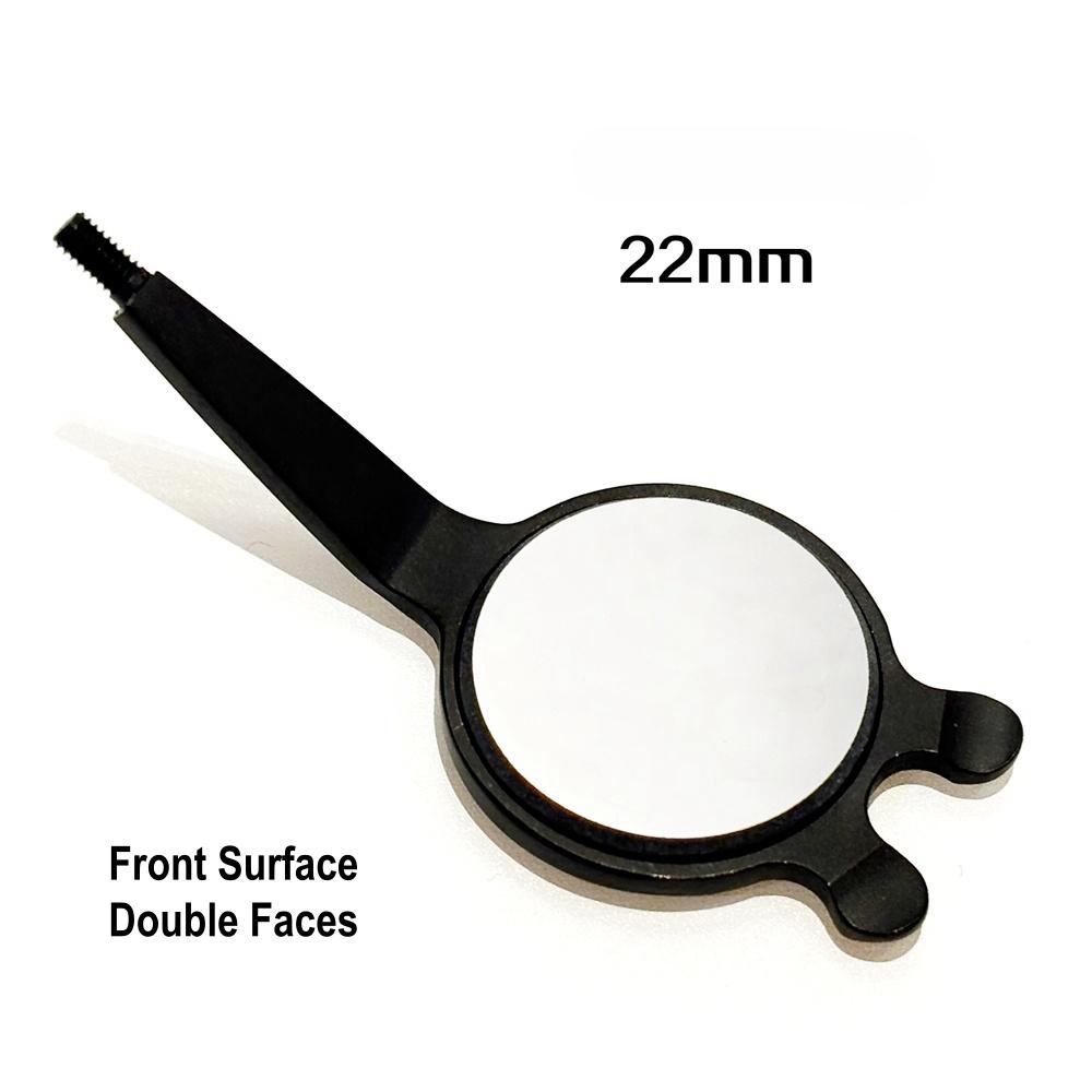 1 Stück Oberflächen-Mundspiegel Odontoskop Mundpflege Untersuchung Hygiene Glas Rohdium Spiegel Schwarz 22mm/24mm