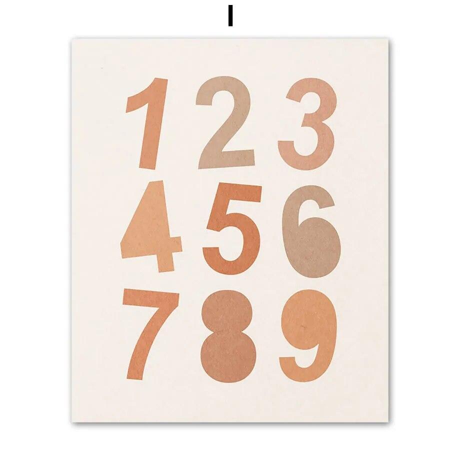 Wall Art Canvas Painting Baby Whale Bee Strawberry Cloud Number Alphabet Nordic Posters And Prints Wall Pictures Kids Room Decor