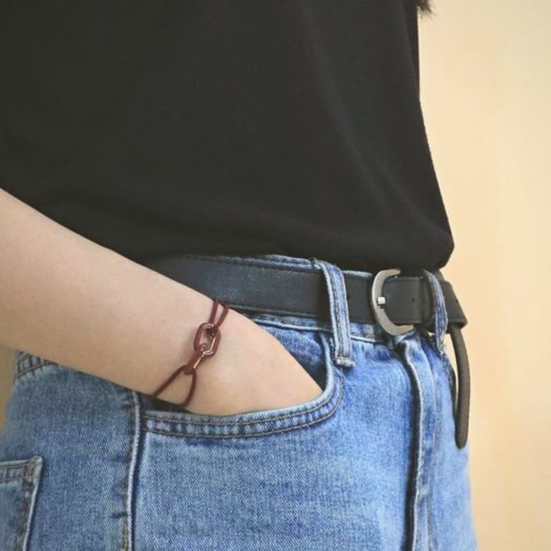 Gaman DOUBLE WINE ENAMEL CORD BRACELET