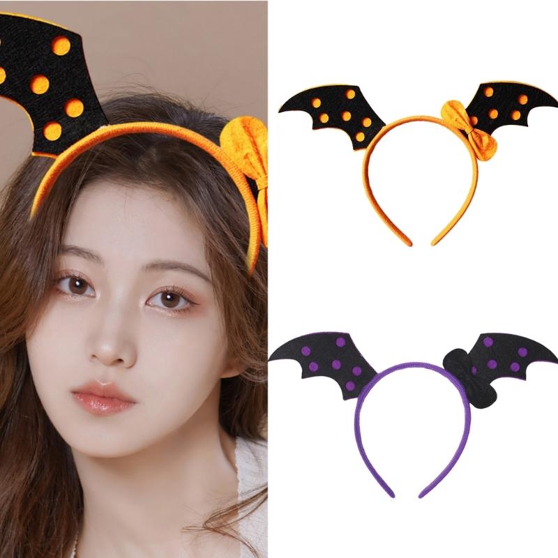 Cute Bat Wing Shape Hair Hoop Women Spa Wash Face Makeup Headband for Photoshoot Halloween Party Hair Accessories