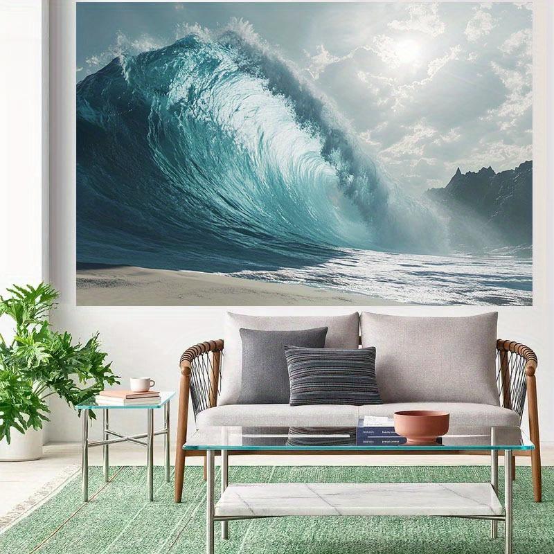 1pc Wave Theme 2D Background Cloth - Durable polyester, a vibrant indoor/outdoor party decoration for birthdays