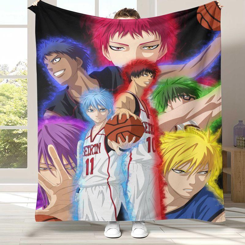 Cartoon Kuroko Basketball Anime Flannel Blanket,Ultra Soft Warm Plush Throw for Home Bedroom Bed Sofa Cover Office Camping gift