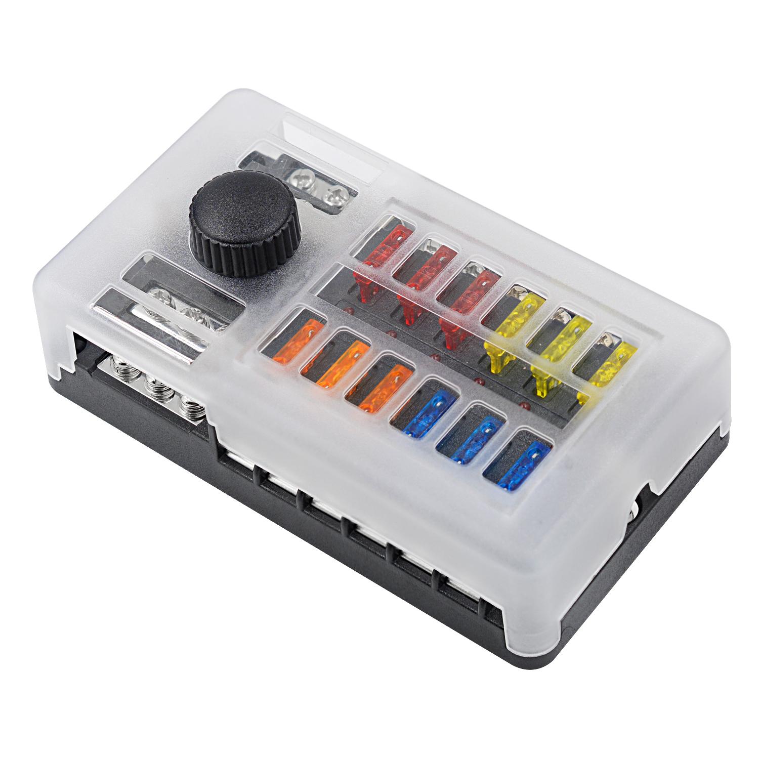 Автомобильный морской лодочный предохранительный блок водонепроницаемый 12-контактный — фото 9