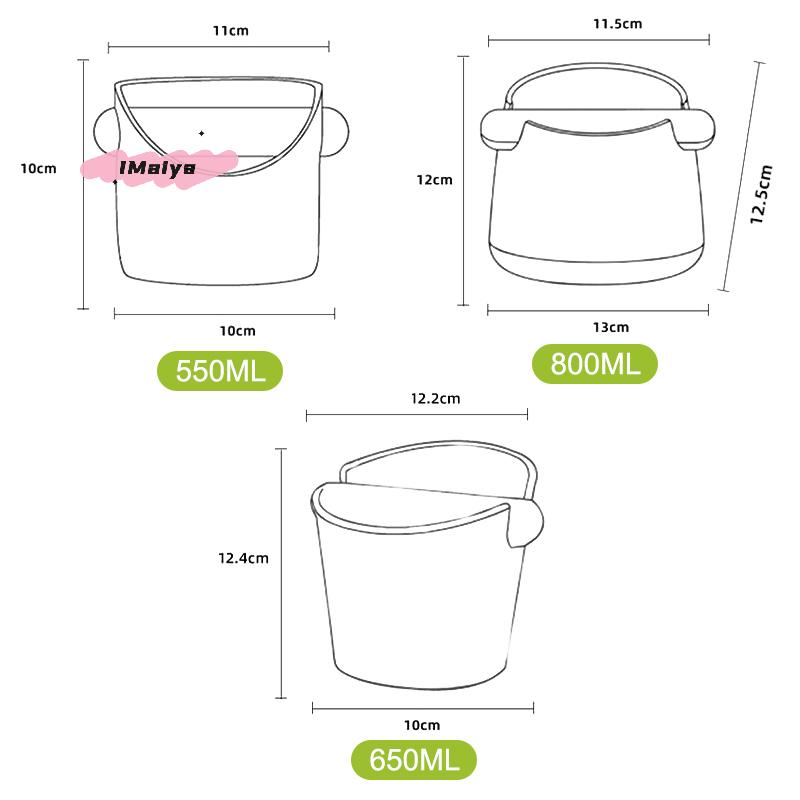 Shock-Absorbent Espresso Coffee Knock Box Anti-Slip Dump Bin with Removable Knock Bar for Coffee Grounds Waste Bin