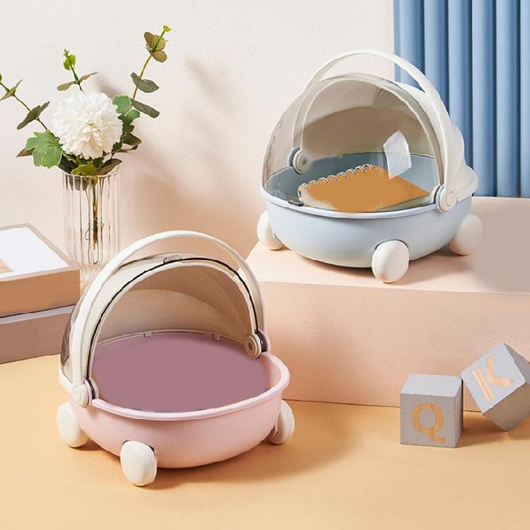 Durable Cradle Shape Box Featuring Flipping Cover for Organizing Toy Stationery and Trinkets on Desktop Front