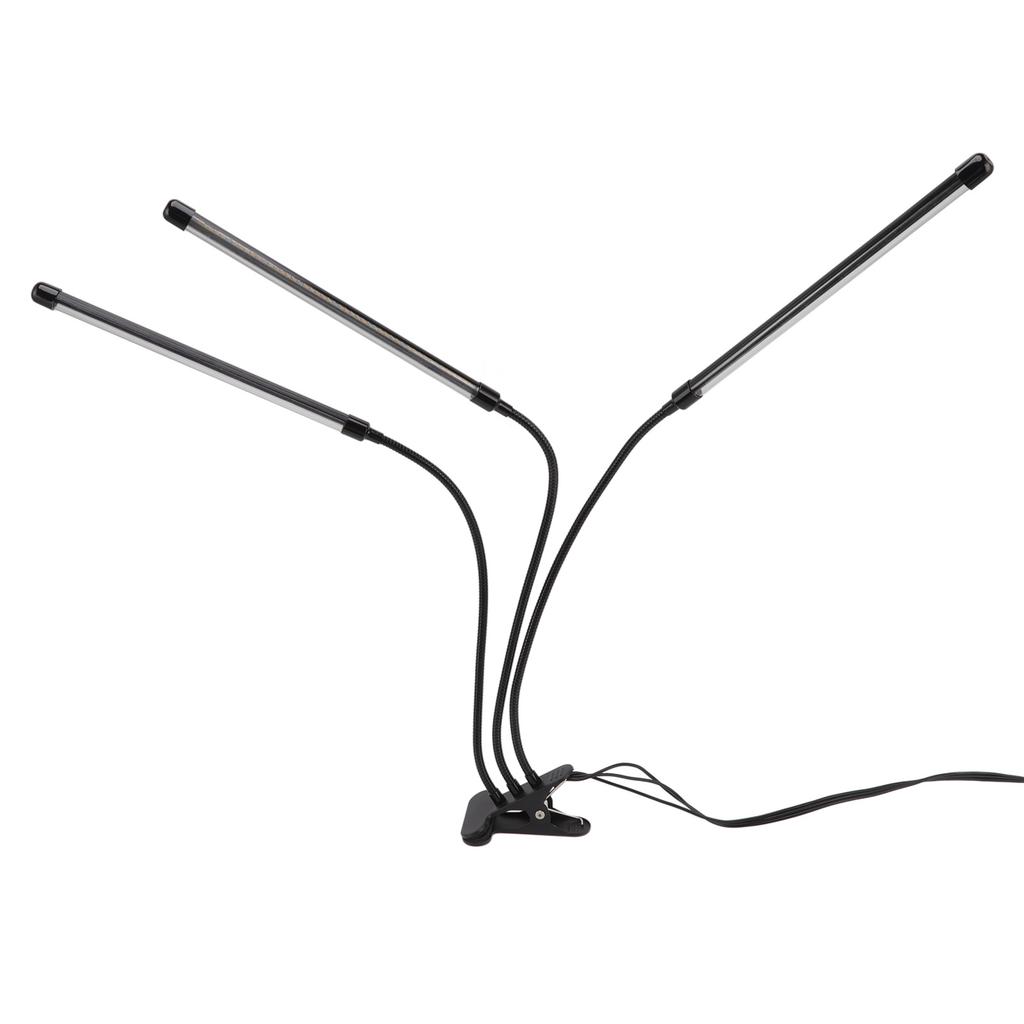 3 Head Clip Plant Light Full Spectrum Red White Warm Light 10 Level Dimmable USB LED Plant Growing