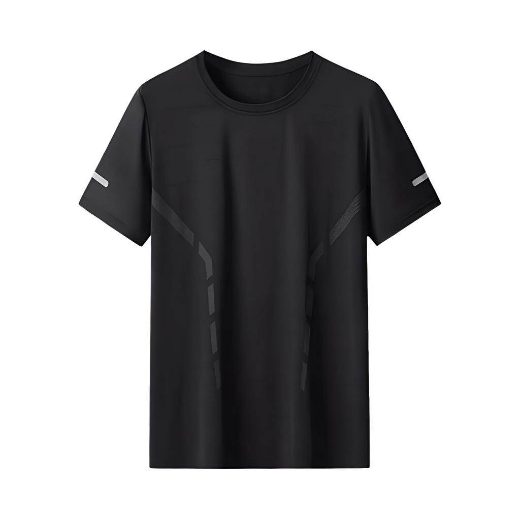 Zomer Heren T-shirt IJs Zijde Ronde Hals Losse Pure Kleur Korte Mouwen Trui Casual Dagelijkse Draagkleding Sport Fitness Top