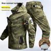 Unisex Wear-Resistant Camouflage Workwear Set for Spring & Autumn - Breathable, Thickened, Outdoor Tactical & Mountaineering Clothing.