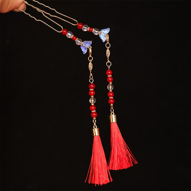 Tang Dynasty Gold Hair Accessories Set: Hanfu Retro Headdress with Hairpins, Forks, and Combs.