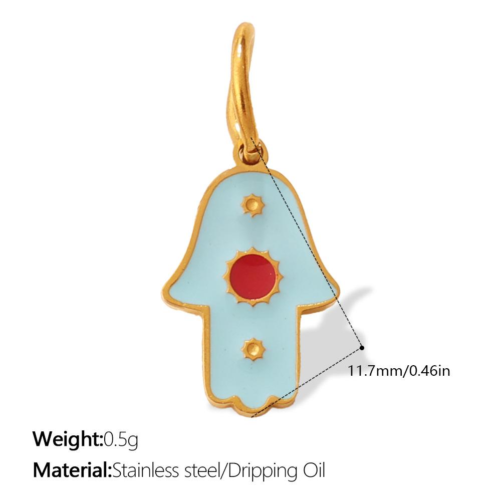 European and American retro exotic jewelry pendant golden Fatima hand evil eye element decorative pendant