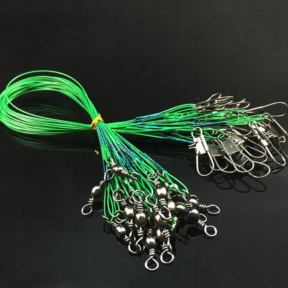 Steel Leader Set 10 Pieces 7Kg Green 15Cm
